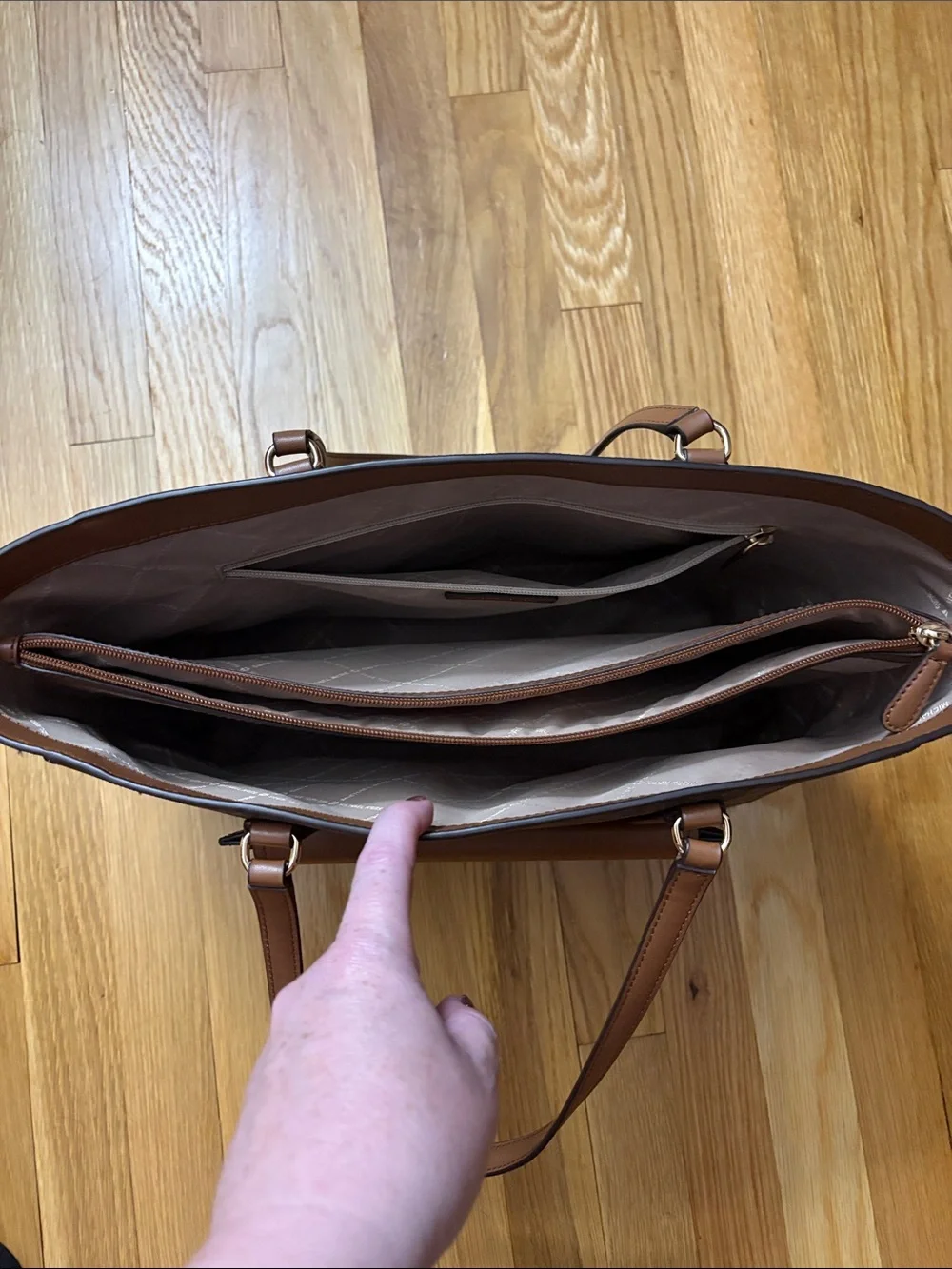 Michael Kors Brown and Cognac Signature Tote with Front Pocket